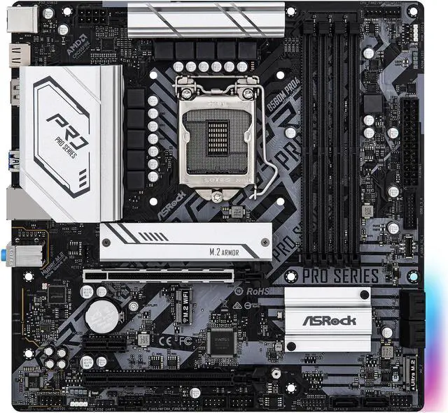 Alt view image 4 of 9 - ASRock B560M PRO4 LGA 1200 Intel B560 Micro ATX Intel Motherboard