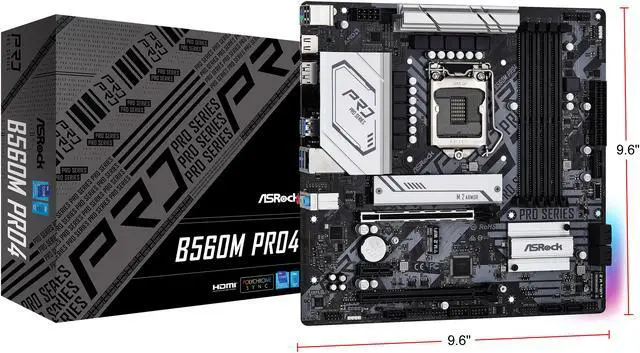 Alt view image 2 of 9 - ASRock B560M PRO4 LGA 1200 Intel B560 Micro ATX Intel Motherboard