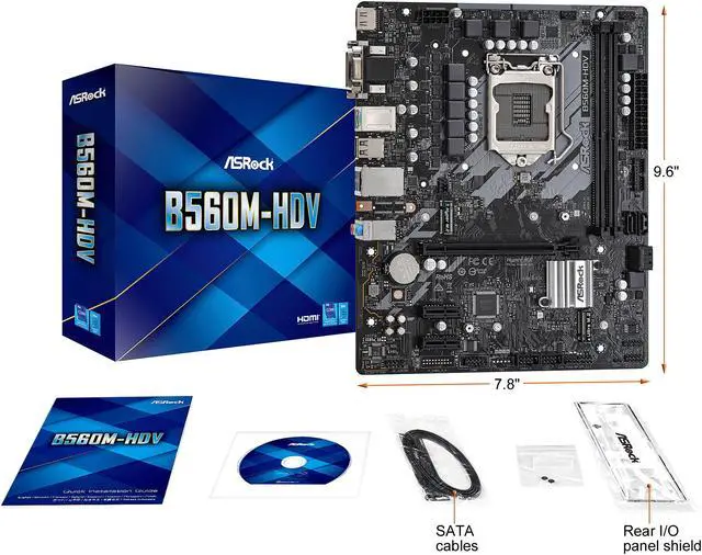 Alt view image 8 of 8 - ASRock B560M-HDV LGA 1200 Intel B560 Micro ATX Intel Motherboard