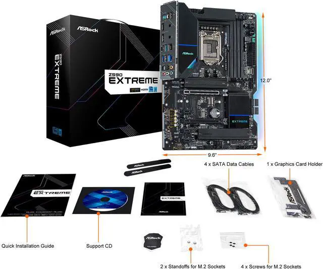 Alt view image 8 of 9 - ASRock Z590 EXTREME LGA 1200 Intel Z590 ATX Intel Motherboard