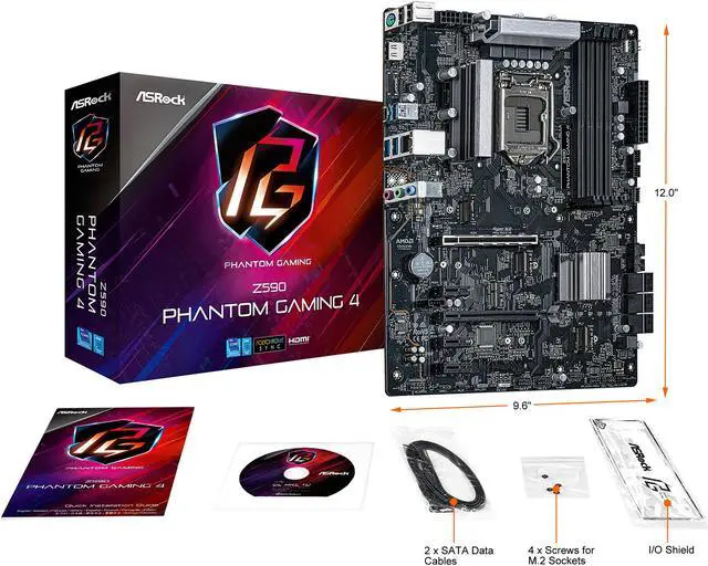 Alt view image 8 of 9 - ASRock Z590 Phantom Gaming 4 LGA 1200 Intel Z590 ATX Intel Motherboard