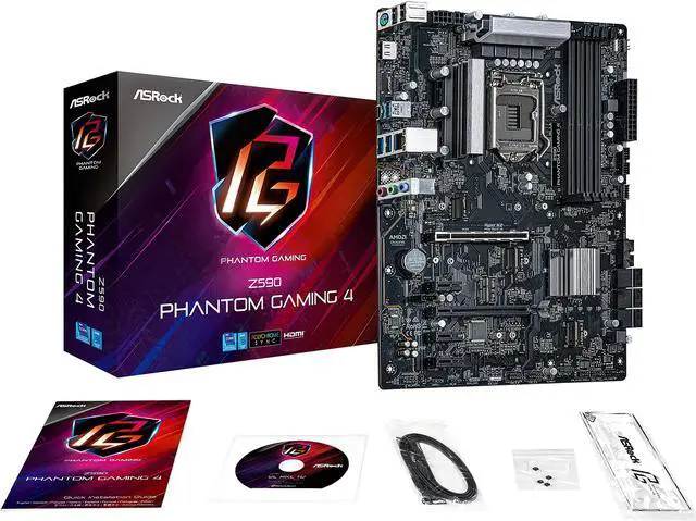 Alt view image 7 of 9 - ASRock Z590 Phantom Gaming 4 LGA 1200 Intel Z590 ATX Intel Motherboard