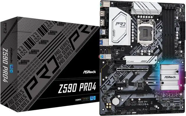 Alt view image 8 of 8 - ASRock Z590 PRO4 LGA 1200 Intel Z590 ATX Intel Motherboard