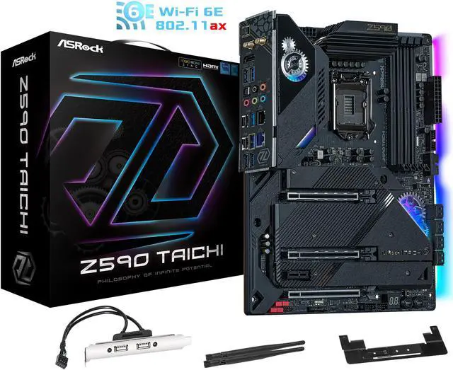 Alt view image 12 of 14 - ASRock Z590 TAICHI LGA 1200 Intel Z590 ATX Intel Motherboard