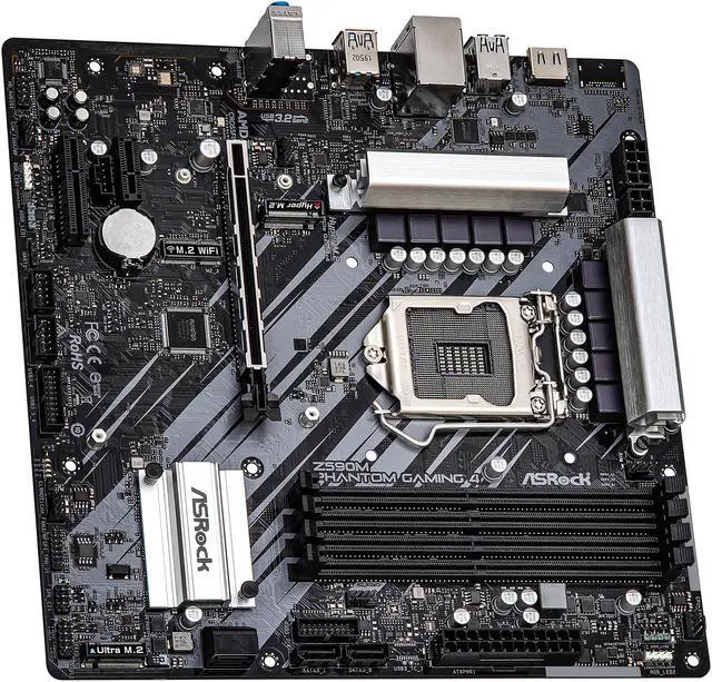 Alt view image 4 of 9 - ASRock Z590M Phantom Gaming 4 LGA 1200 Intel Z590 Micro ATX Intel Motherboard