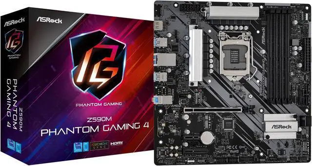 Alt view image 9 of 9 - ASRock Z590M Phantom Gaming 4 LGA 1200 Intel Z590 Micro ATX Intel Motherboard