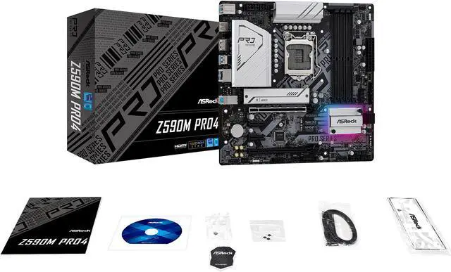 Alt view image 7 of 9 - ASRock Z590M PRO4 LGA 1200 Intel Z590 Micro ATX Intel Motherboard