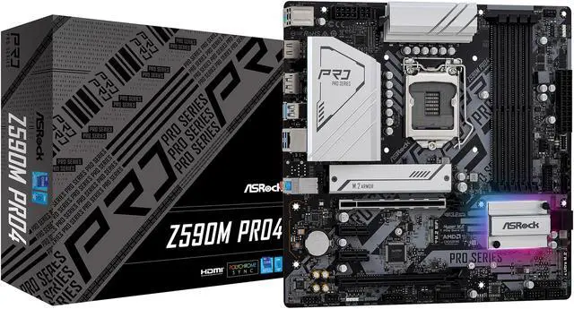 Alt view image 9 of 9 - ASRock Z590M PRO4 LGA 1200 Intel Z590 Micro ATX Intel Motherboard