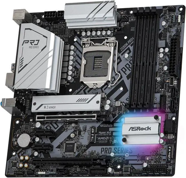 Alt view image 3 of 9 - ASRock Z590M PRO4 LGA 1200 Intel Z590 Micro ATX Intel Motherboard