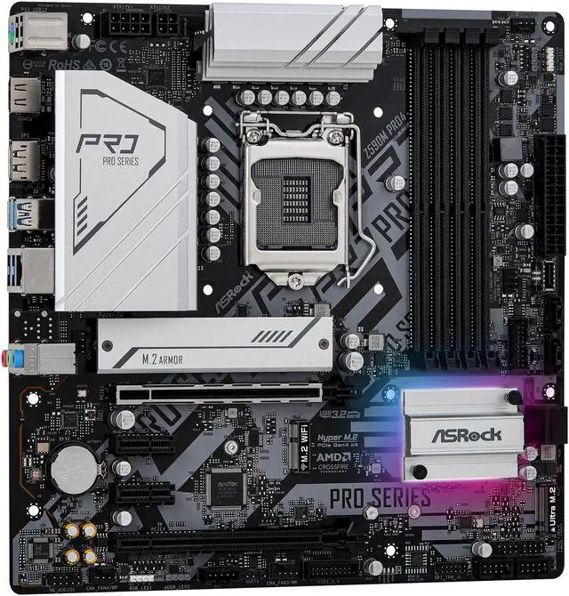 Alt view image 4 of 9 - ASRock Z590M PRO4 LGA 1200 Intel Z590 Micro ATX Intel Motherboard