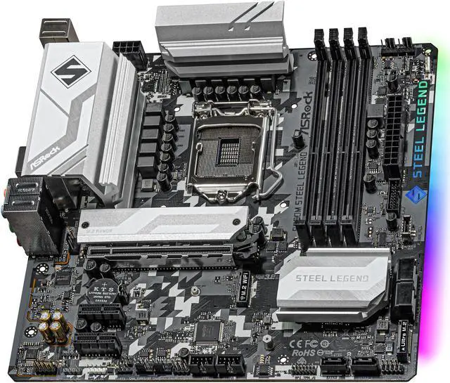 Alt view image 4 of 9 - ASRock B560M STEEL LEGEND LGA 1200 Intel B560 Micro ATX Intel Motherboard