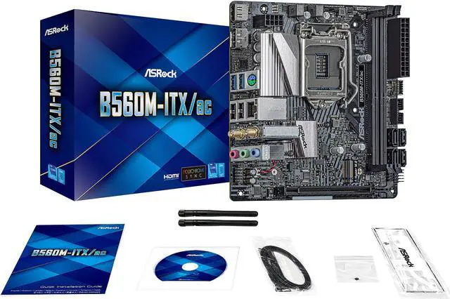Alt view image 7 of 10 - ASRock B560M-ITX/AC LGA 1200 Intel B560 Mini ITX Intel Motherboard