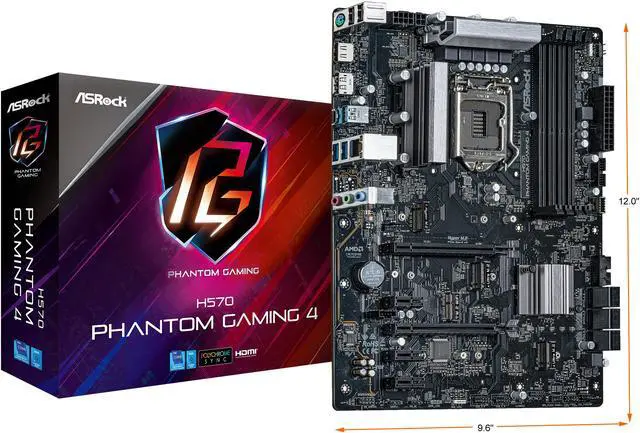 Alt view image 8 of 8 - ASRock H570 Phantom Gaming 4 LGA 1200 Intel H570 ATX Intel Motherboard