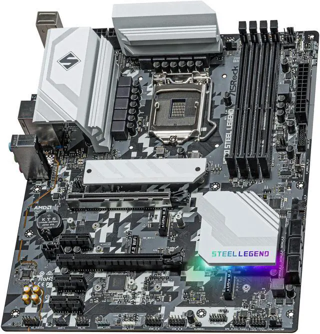 Alt view image 4 of 9 - ASRock H570 STEEL LEGEND LGA 1200 Intel H570 ATX Intel Motherboard