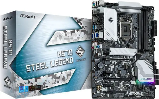 Alt view image 9 of 9 - ASRock H570 STEEL LEGEND LGA 1200 Intel H570 ATX Intel Motherboard