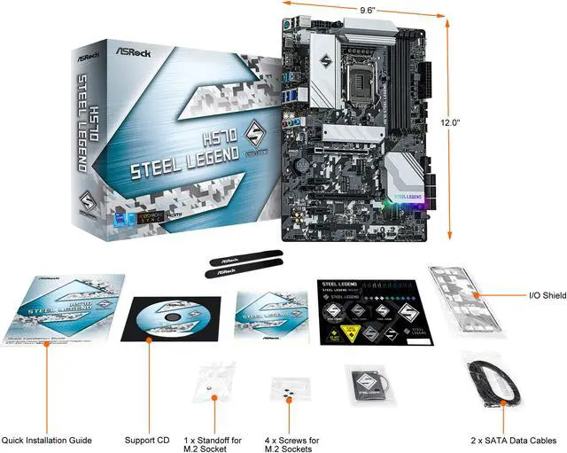 Alt view image 8 of 9 - ASRock H570 STEEL LEGEND LGA 1200 Intel H570 ATX Intel Motherboard