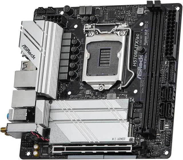 Alt view image 4 of 9 - ASRock H570M-ITX/AC LGA 1200 Intel H570 Mini ITX Intel Motherboard