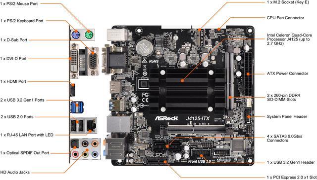 ASRock J4125-ITX Intel Celeron Quad-Core Processor J4125 (up to