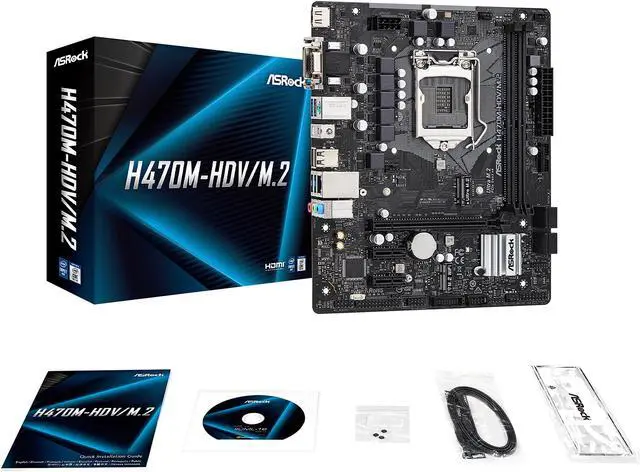 Alt view image 7 of 9 - ASRock H470M-HDV/M.2 LGA 1200 Intel H470 Micro ATX Intel Motherboard