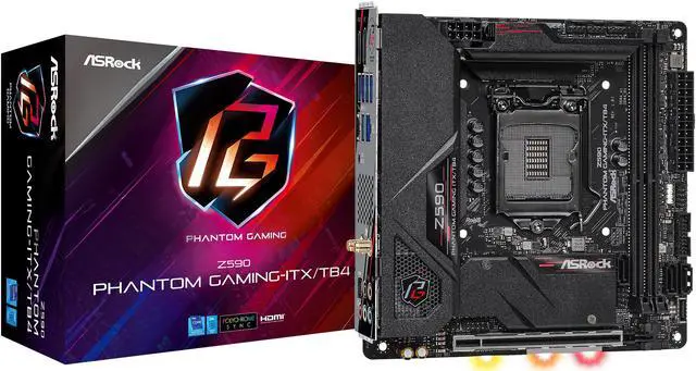 Alt view image 9 of 9 - ASRock Z590 PHANTOM GAMING-ITX/TB4 LGA 1200 Intel Z590 Mini ITX Intel Motherboard