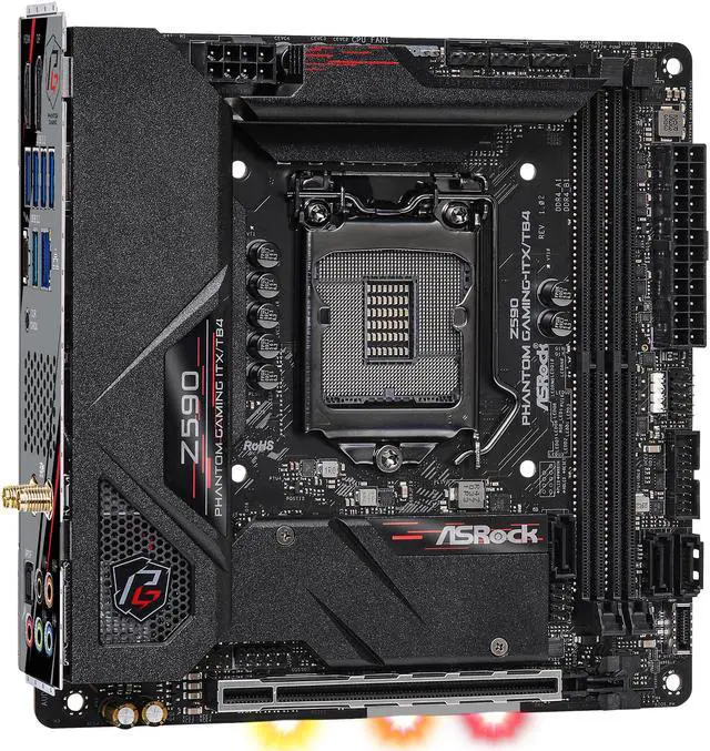 Alt view image 4 of 9 - ASRock Z590 PHANTOM GAMING-ITX/TB4 LGA 1200 Intel Z590 Mini ITX Intel Motherboard