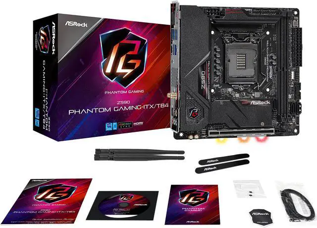 Alt view image 7 of 9 - ASRock Z590 PHANTOM GAMING-ITX/TB4 LGA 1200 Intel Z590 Mini ITX Intel Motherboard
