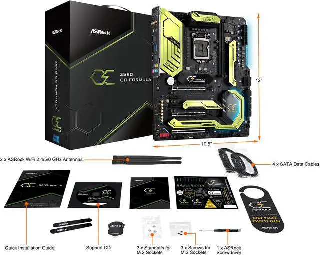 Alt view image 8 of 9 - ASRock Z590 OC FORMULA LGA 1200 Intel Z590 Extended ATX Intel Motherboard