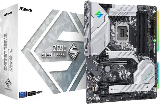 Alt view image 12 of 12 - ASRock Z690 Steel Legend LGA 1700 (14th,13th,12th Gen) Intel Z690 SATA 6Gb/s DDR4 ATX Intel Motherboard