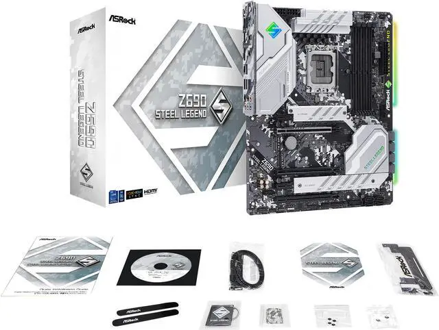 Alt view image 10 of 12 - ASRock Z690 Steel Legend LGA 1700 (14th,13th,12th Gen) Intel Z690 SATA 6Gb/s DDR4 ATX Intel Motherboard