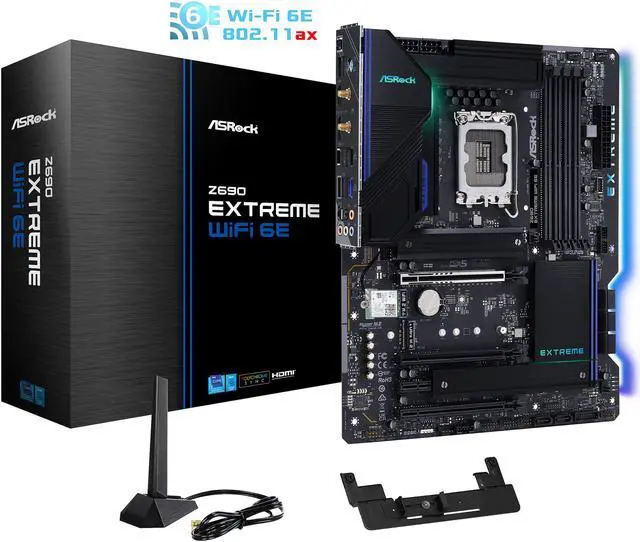 Alt view image 2 of 13 - ASRock Z690 EXTREME WiFi 6E LGA 1700 (14th,13th,12th Gen) Intel Z690 SATA 6Gb/s DDR4 ATX Intel Motherboard