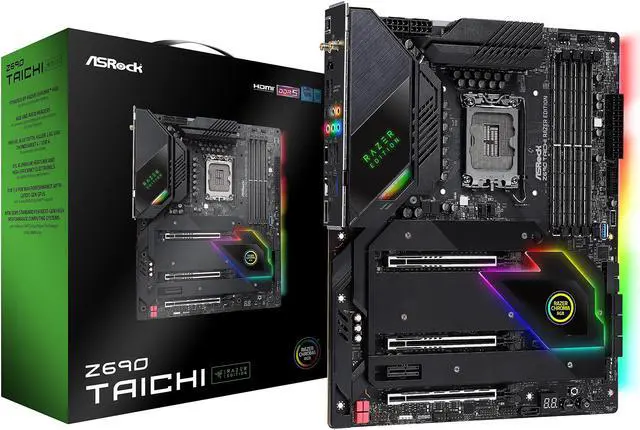 Alt view image 10 of 11 - ASRock Z690 Taichi Razer Edition LGA 1700 (14th,13th,12th Gen) Intel Z690 SATA 6Gb/s DDR5 ATX Intel Motherboard