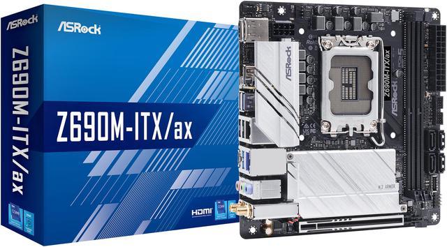 ASRock Z690M-ITX/ax LGA 1700 (14th,13th,12th Gen) Intel Z690 SATA 6Gb/s  DDR4 Mini ITX Intel Motherboard