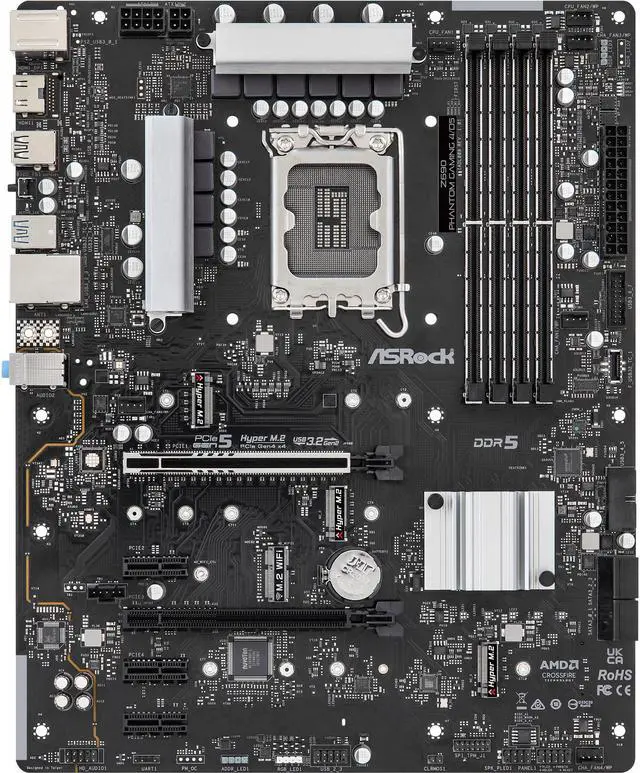 Alt view image 4 of 10 - ASRock Z690 Phantom Gaming 4/D5 LGA 1700 (14th,13th,12th Gen) DDR5 ATX Intel Z690 Intel Motherboard