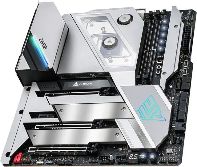 Alt view image 5 of 9 - ASRock Z690 AQUA OC LGA 1700 (14th,13th,12th Gen) DDR5 Intel Z690 SATA 6Gb/s Extended ATX Intel Motherboard