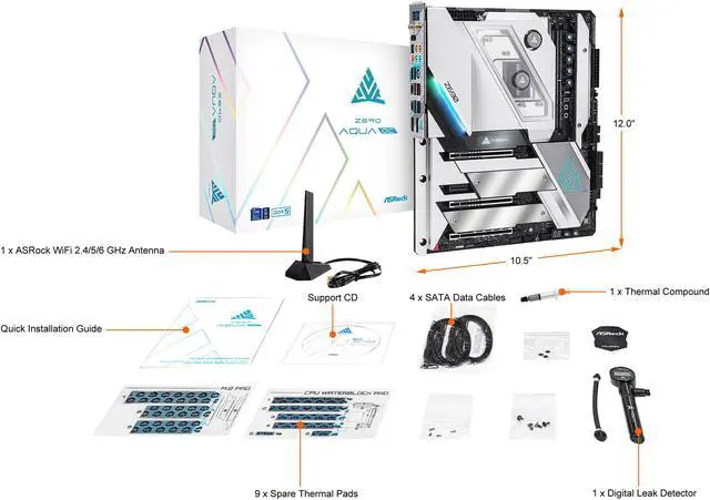 Alt view image 8 of 9 - ASRock Z690 AQUA OC LGA 1700 (14th,13th,12th Gen) DDR5 Intel Z690 SATA 6Gb/s Extended ATX Intel Motherboard