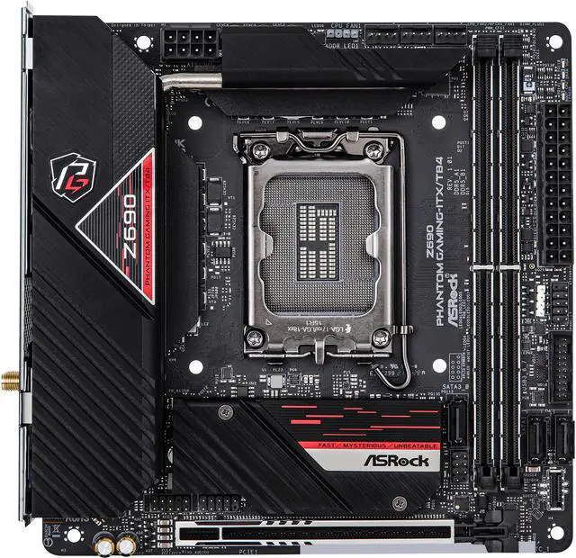 Alt view image 2 of 10 - ASRock Z690 Phantom Gaming-ITX/TB4 LGA 1700 (14th,13th,12th Gen) Intel Z690 SATA 6Gb/s DDR5 Mini ITX Intel Motherboard