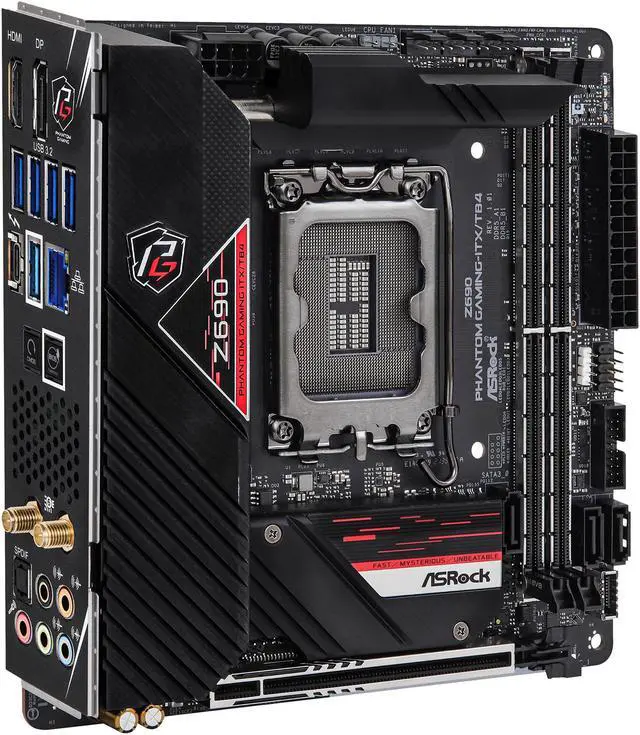 Alt view image 5 of 10 - ASRock Z690 Phantom Gaming-ITX/TB4 LGA 1700 (14th,13th,12th Gen) Intel Z690 SATA 6Gb/s DDR5 Mini ITX Intel Motherboard