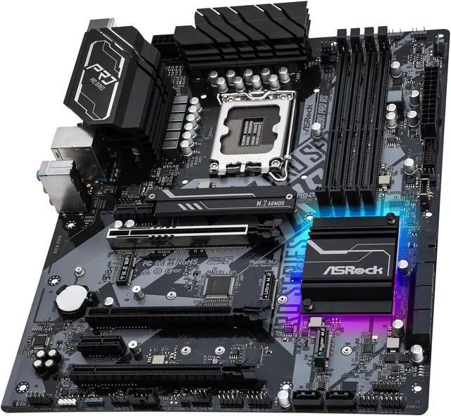 Alt view image 6 of 12 - ASRock Z690 Pro RS LGA 1700 (14th,13th,12th Gen) Intel Z690 SATA 6Gb/s DDR4 ATX Intel Motherboard