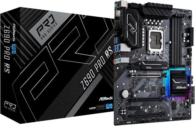 Alt view image 12 of 12 - ASRock Z690 Pro RS LGA 1700 (14th,13th,12th Gen) Intel Z690 SATA 6Gb/s DDR4 ATX Intel Motherboard