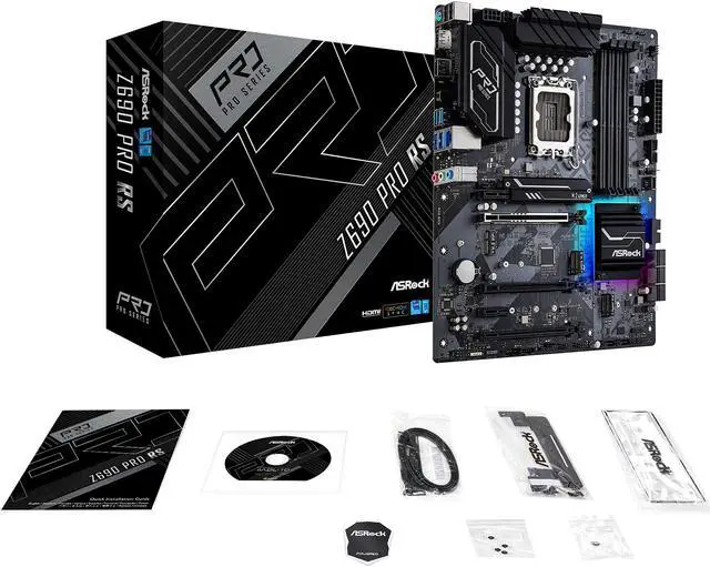 Alt view image 10 of 12 - ASRock Z690 Pro RS LGA 1700 (14th,13th,12th Gen) Intel Z690 SATA 6Gb/s DDR4 ATX Intel Motherboard