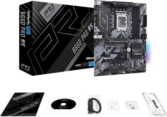 Alt view image 7 of 9 - ASRock B660 PRO RS LGA 1700 Intel B660 SATA 6Gb/s DDR4 ATX Motherboard