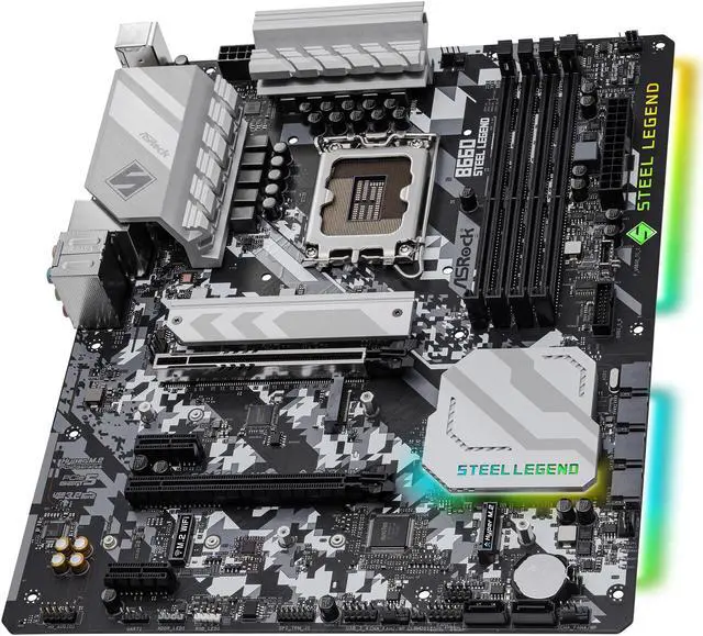 Alt view image 4 of 9 - ASRock B660 STEEL LEGEND LGA 1700 Intel B660 SATA 6Gb/s DDR4 ATX Intel Motherboard
