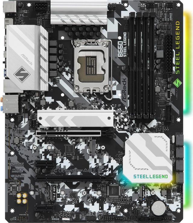 ASRock B660 STEEL LEGEND LGA 1700 Intel B660 SATA 6Gb/s DDR4 ATX Intel  Motherboard 