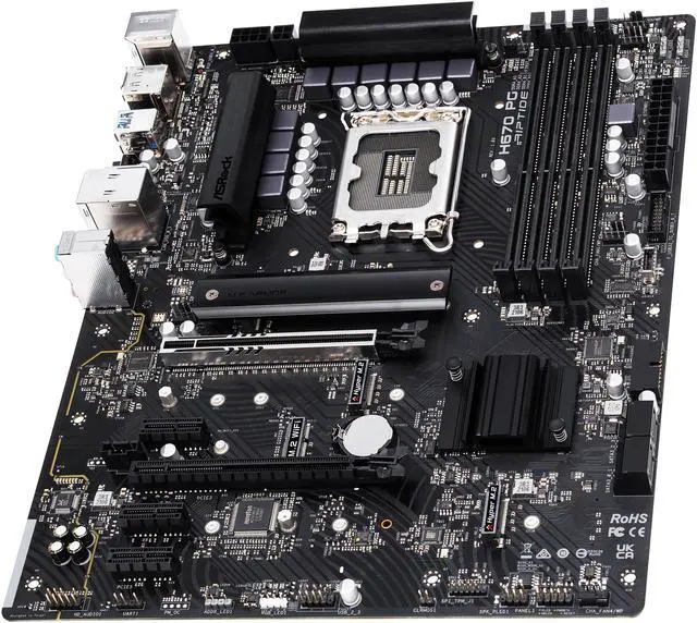 Alt view image 4 of 10 - ASRock H670 PG RIPTIDE LGA 1700 Intel H670 SATA 6Gb/s DDR4 ATX Motherboard