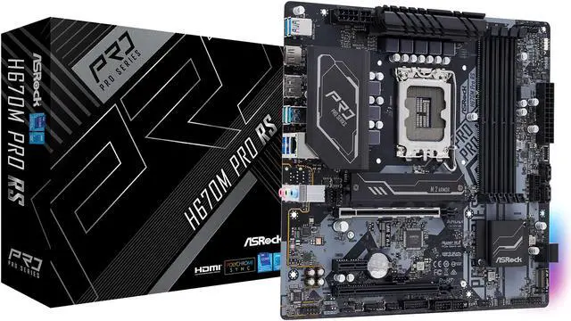 Alt view image 9 of 9 - ASRock H670M PRO RS LGA 1700 Intel H670 SATA 6Gb/s DDR4 Micro ATX Motherboard
