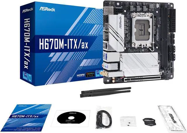 Alt view image 9 of 10 - ASRock H670M-ITX/AX LGA 1700 Intel H670 SATA 6Gb/s DDR4 Mini ITX Motherboard