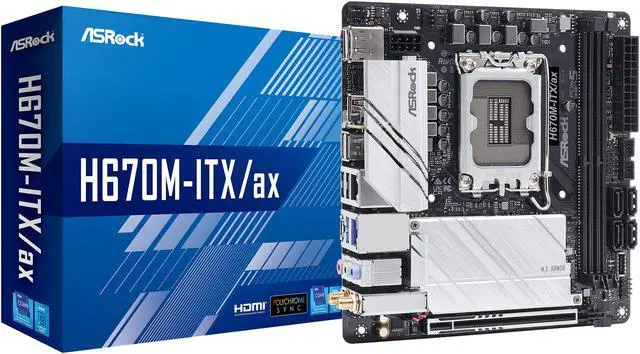 Alt view image 7 of 10 - ASRock H670M-ITX/AX LGA 1700 Intel H670 SATA 6Gb/s DDR4 Mini ITX Motherboard