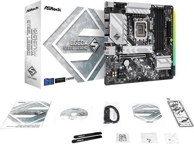 Alt view image 7 of 9 - ASRock B660M STEEL LEGEND LGA 1700 Intel B660 SATA 6Gb/s DDR4 Micro ATX Motherboard