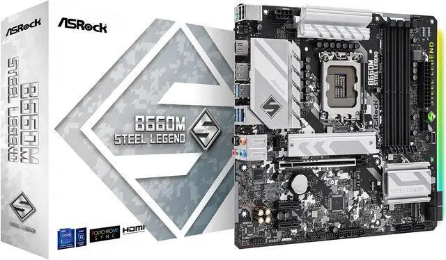 Alt view image 8 of 9 - ASRock B660M STEEL LEGEND LGA 1700 Intel B660 SATA 6Gb/s DDR4 Micro ATX Motherboard