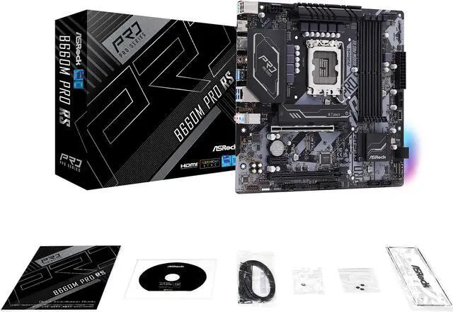 Alt view image 7 of 9 - ASRock B660M PRO RS LGA 1700 Intel B660 SATA 6Gb/s DDR4 Micro ATX Motherboard